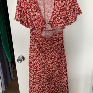 Floral Peekaboo Dress with slit